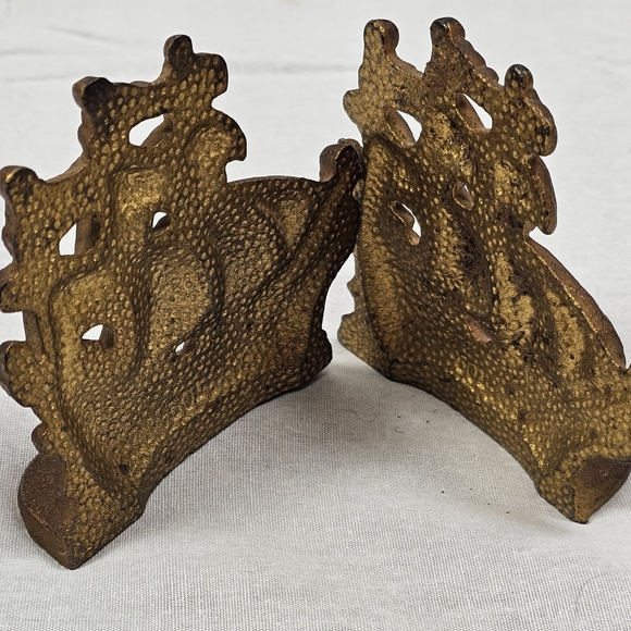 Vintage Brass Ship Nautical Bookend Pair Embossed "501" 4.25"H 4.5"L Metal Decor - Picture 5 of 14